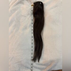 18” hair wrap extensions straight medium brown synthetic